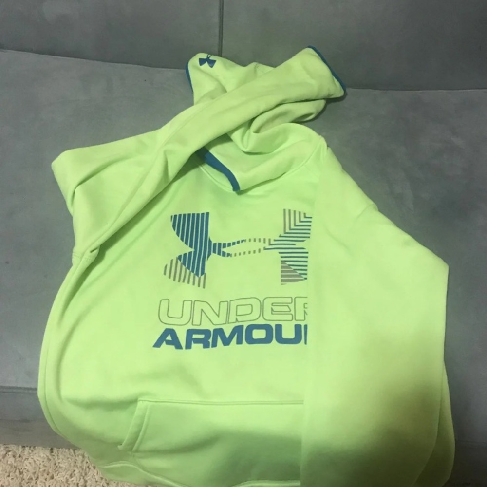 Neon yellow under armour sweatshirt